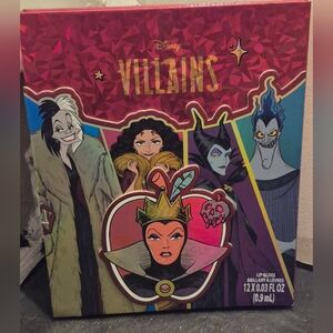 Limited Edition Kids Disney Villains Lip Gloss Collection With A Mirror. Makeup